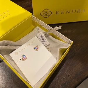 Ari Heart Gold Stud Earring in Watercolor Illusion